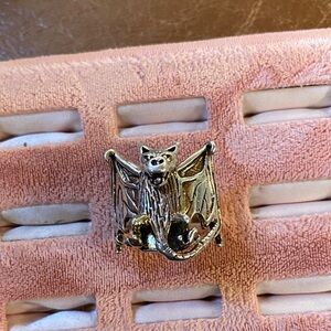 Intricate Silver Bat Ring